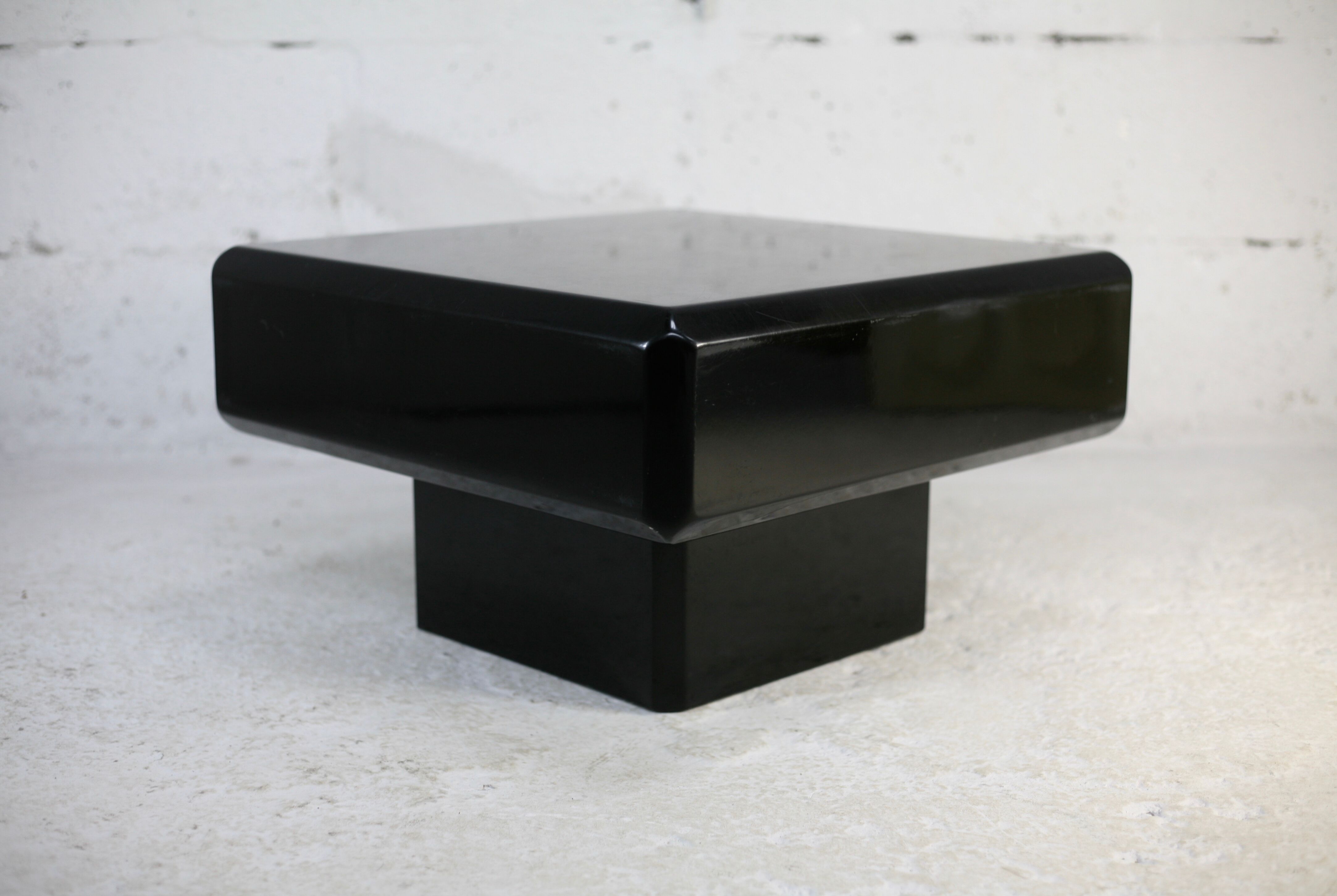 Black lacquered wood coffee table, France, circa 1970