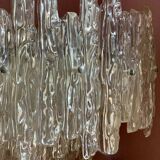 Midcentury ice glass plexi chandelier by kalmar