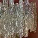 Midcentury ice glass plexi chandelier by kalmar