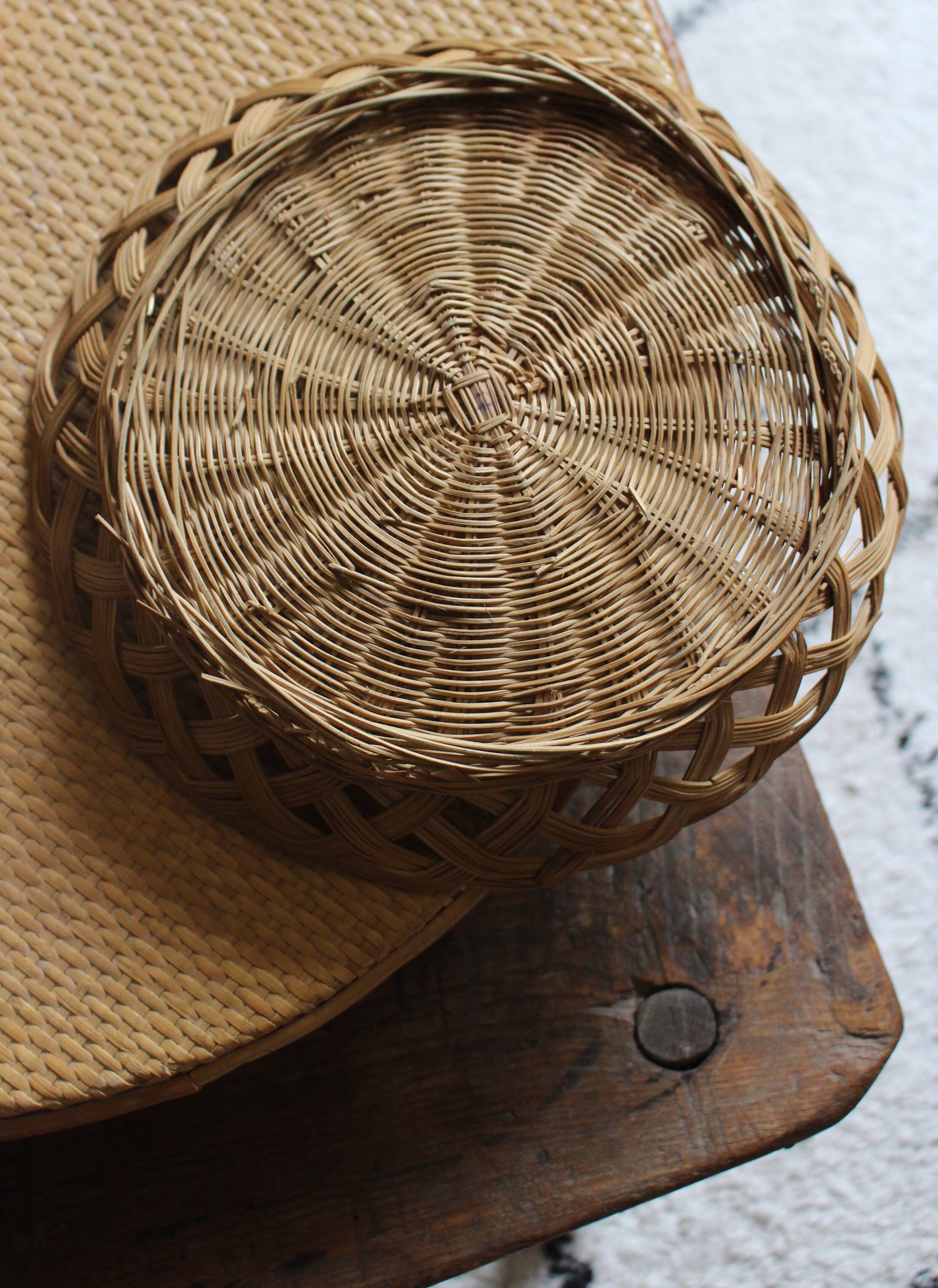 Vintage twisted wicker basket