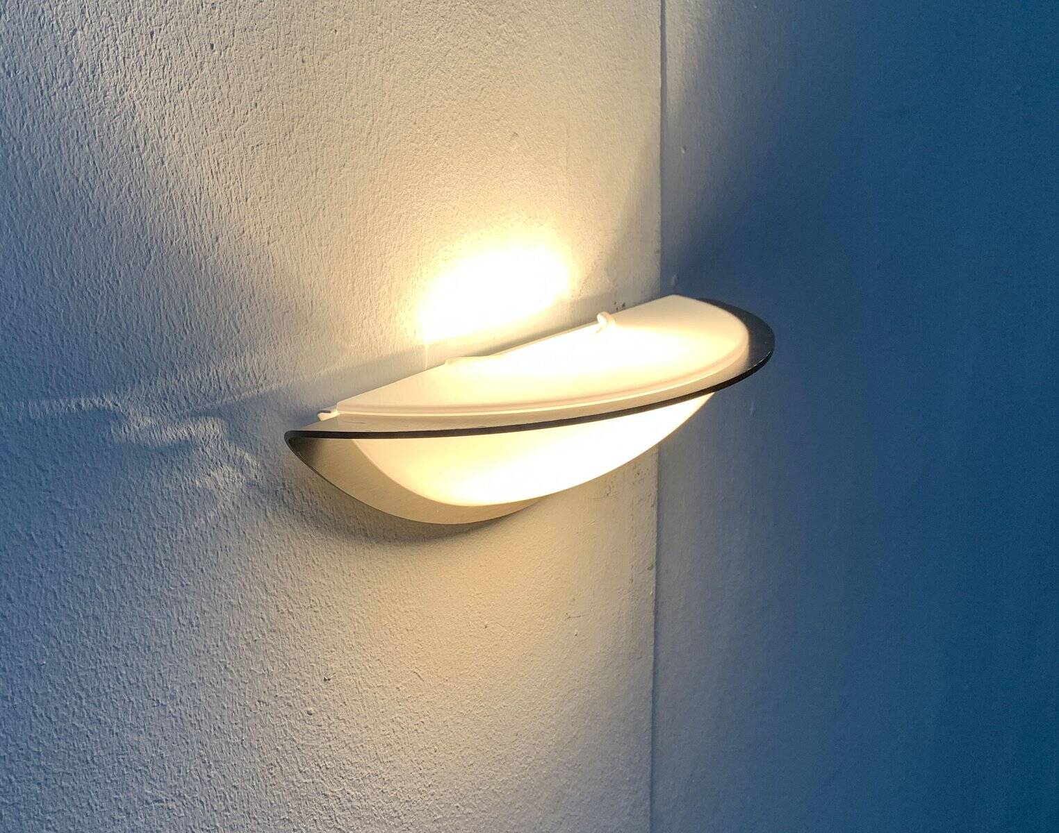 Postmodern German wall lamps from the space age by Glashütte Limburg, set of 2