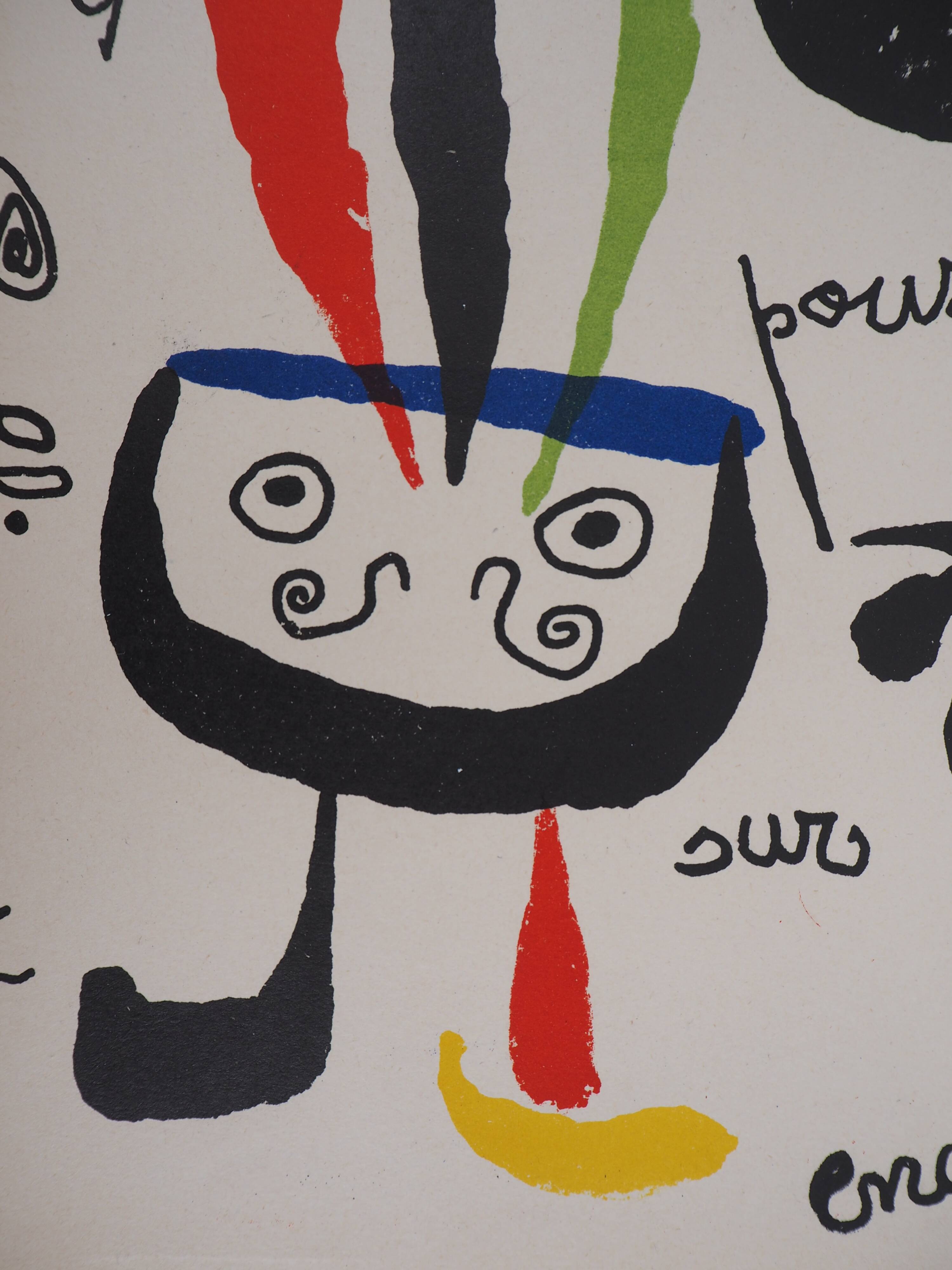 Joan miro : l’oiseau surréaliste - lithographie originale