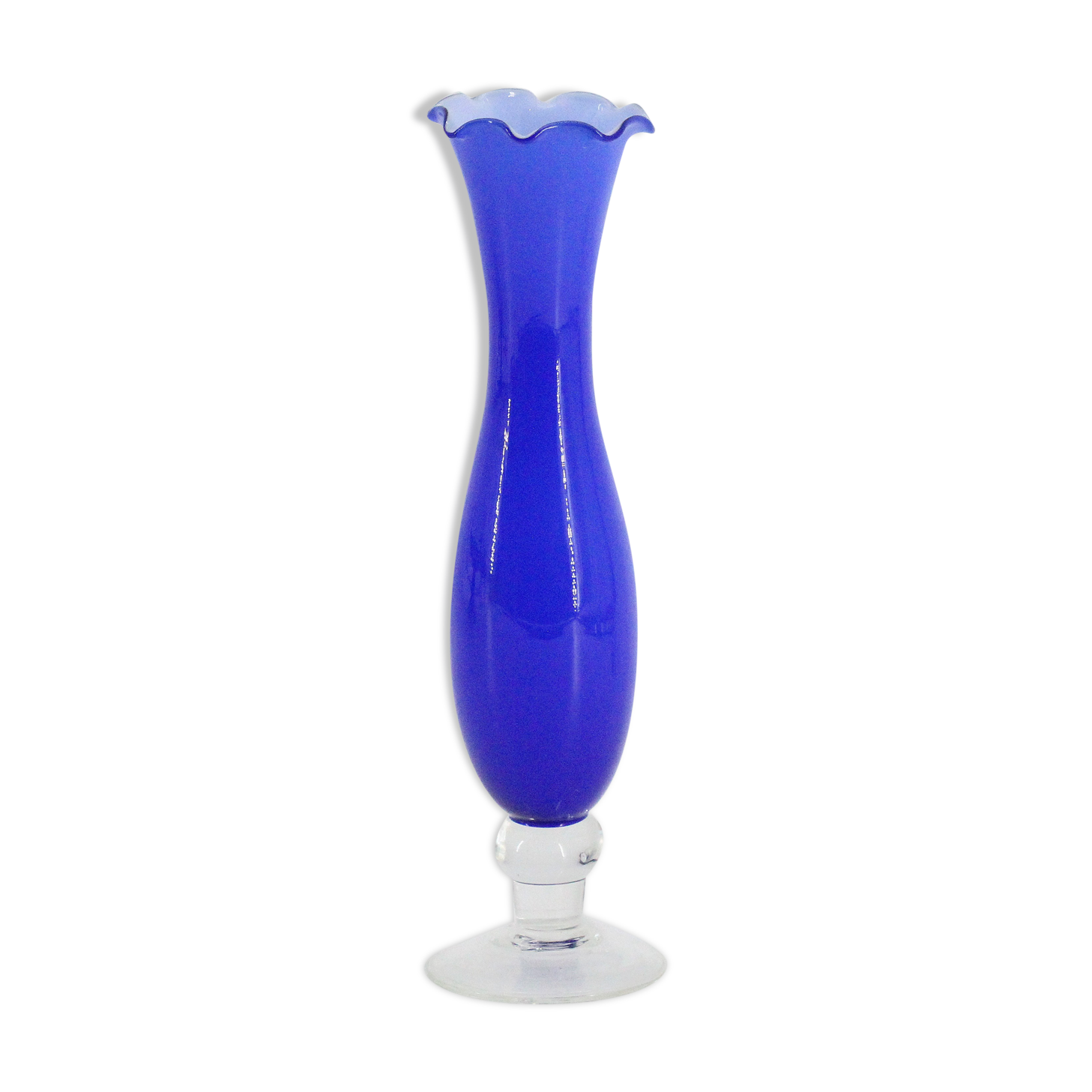 Blue glass vase