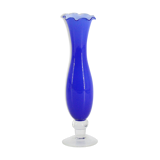 Vase en verre bleu