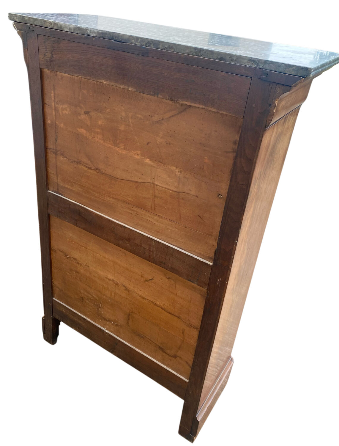 Louis Philippe secretary in walnut briar with marble top.