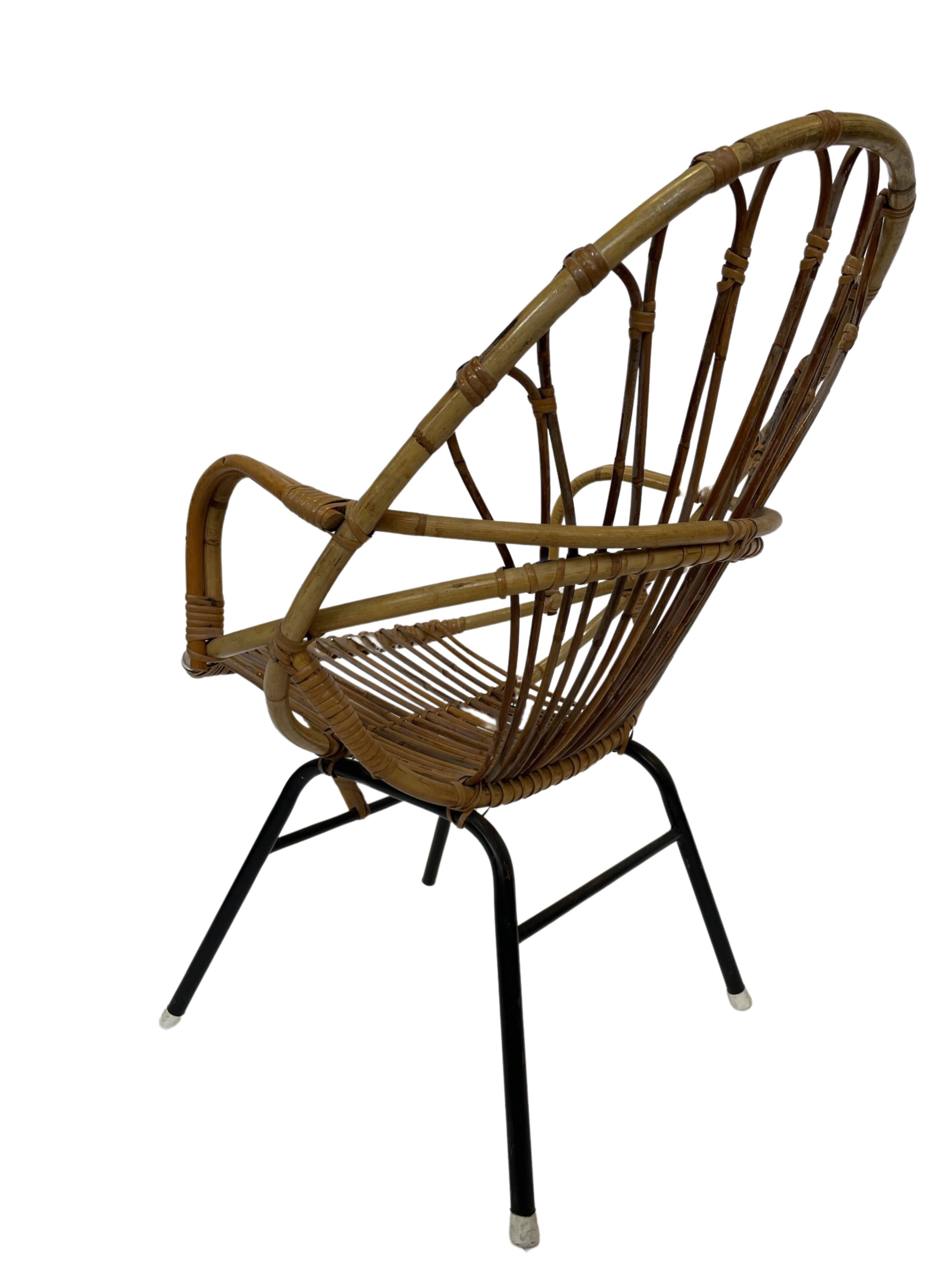 Rattan chair by Dirk van Sliedregt Rohe Noordwolde 1960 in the Netherlands