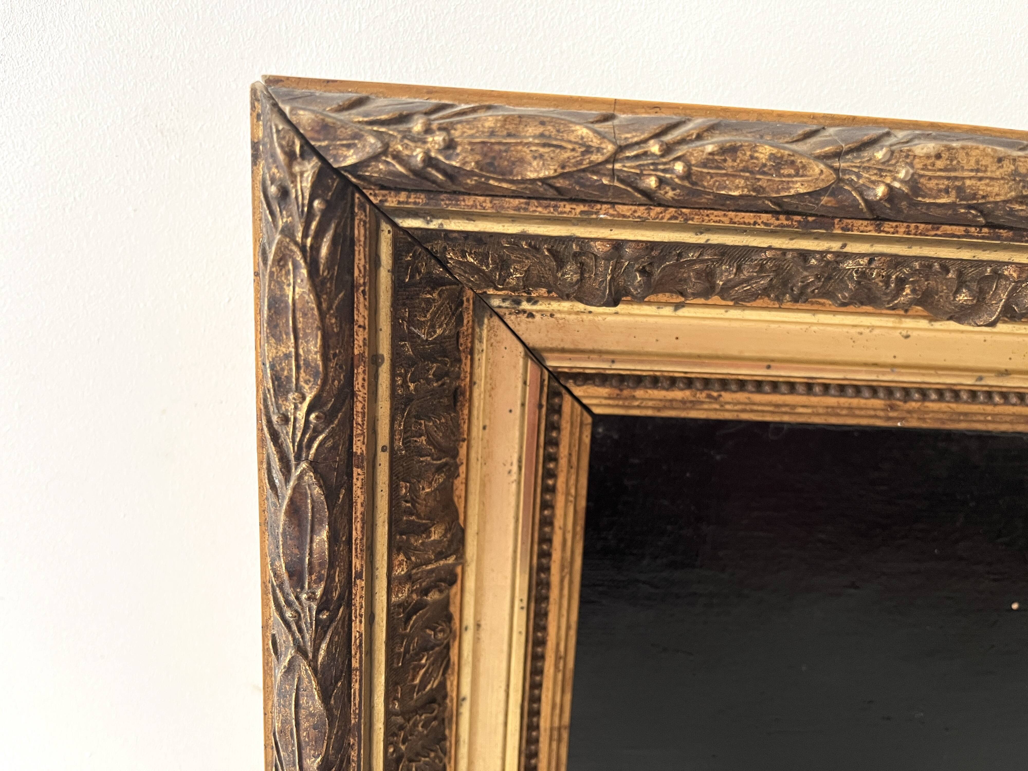 Oil on canvas of a still life with pears 1911, antique framed painting