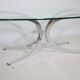 Coffee Table Chrome Spider Legs and Glass 1970s Italy