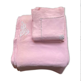 Old pink sheet and its 2 pillowcases