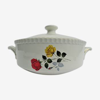 Soup bowl Digoin pink red yellow
