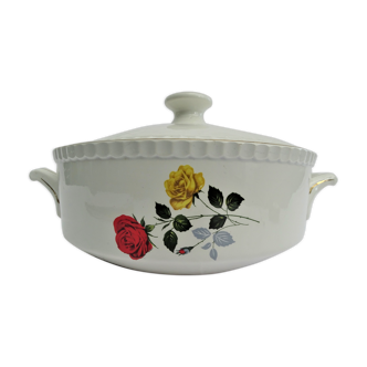 Soup bowl Digoin pink red yellow