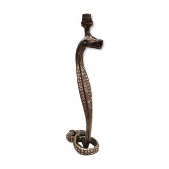Bronze and silver snake lamp