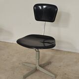 Adjustable industrial chair metal Czechoslovakia 1960