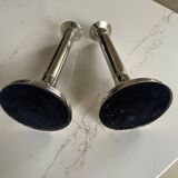 Silver metal candle holders