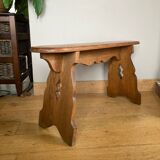 Country bench in solid oak, mid-20th century