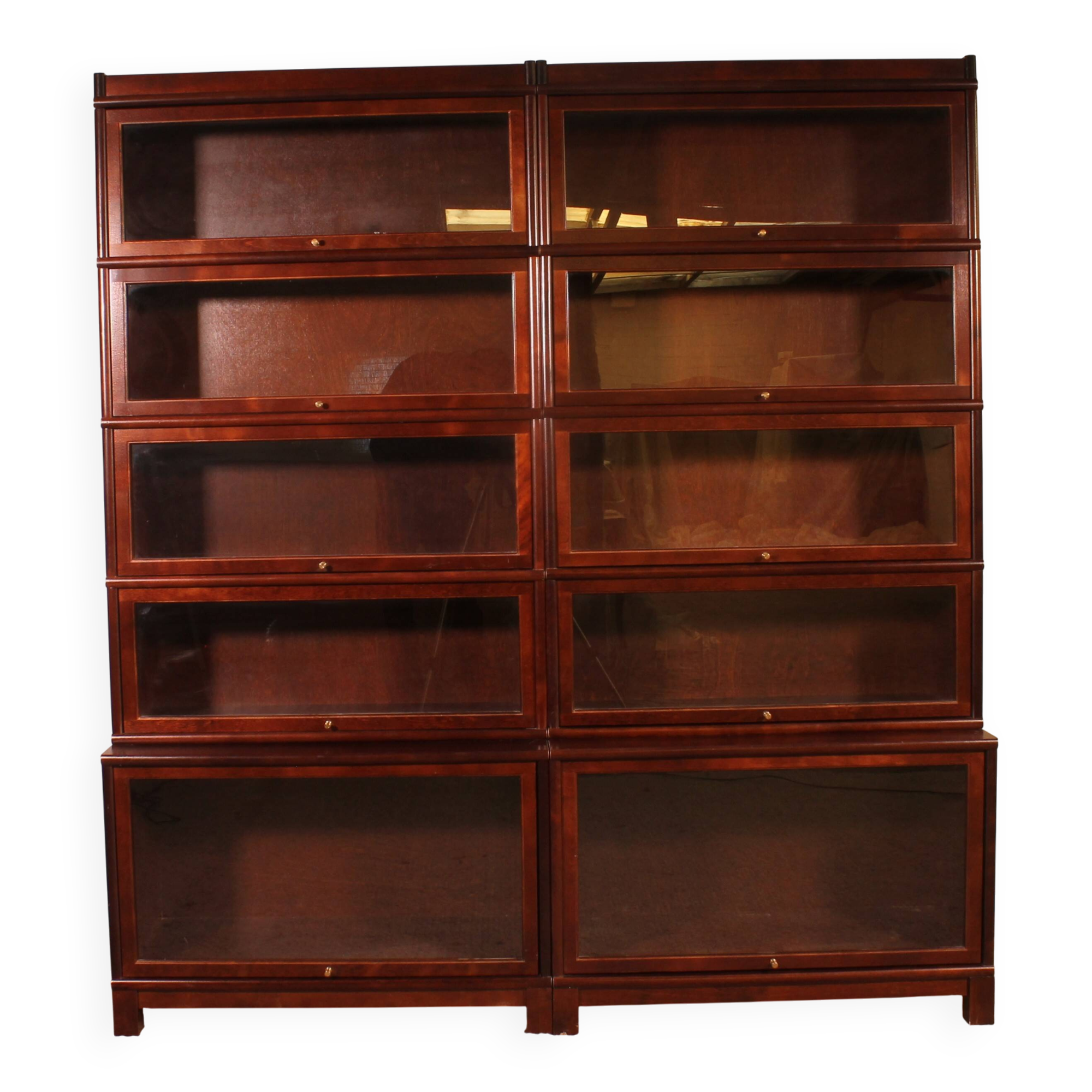 paire de bibliothèques dit stacking bookcase en acajou