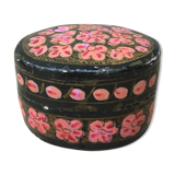 Wooden pillbox with painted décor
