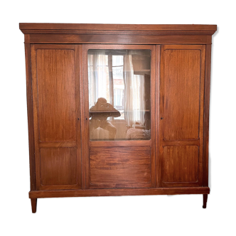 Louis Philippe bookcase 3 doors including the middle one with glass