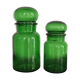 Lot de 2 bocaux en verre vert