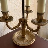 Louis XVI-style solid bronze hot water bottle lamp with three lights