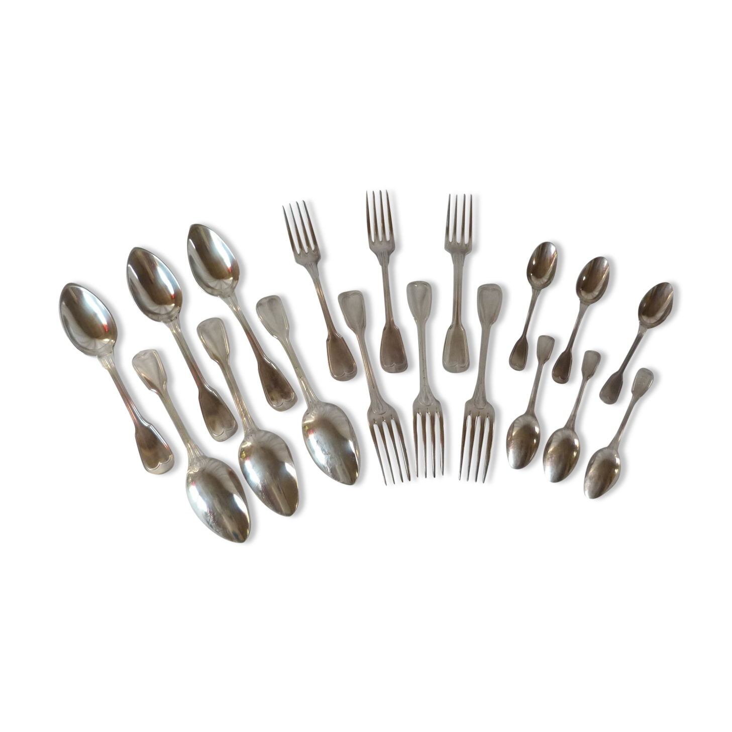 Set of 18 silver metal covers