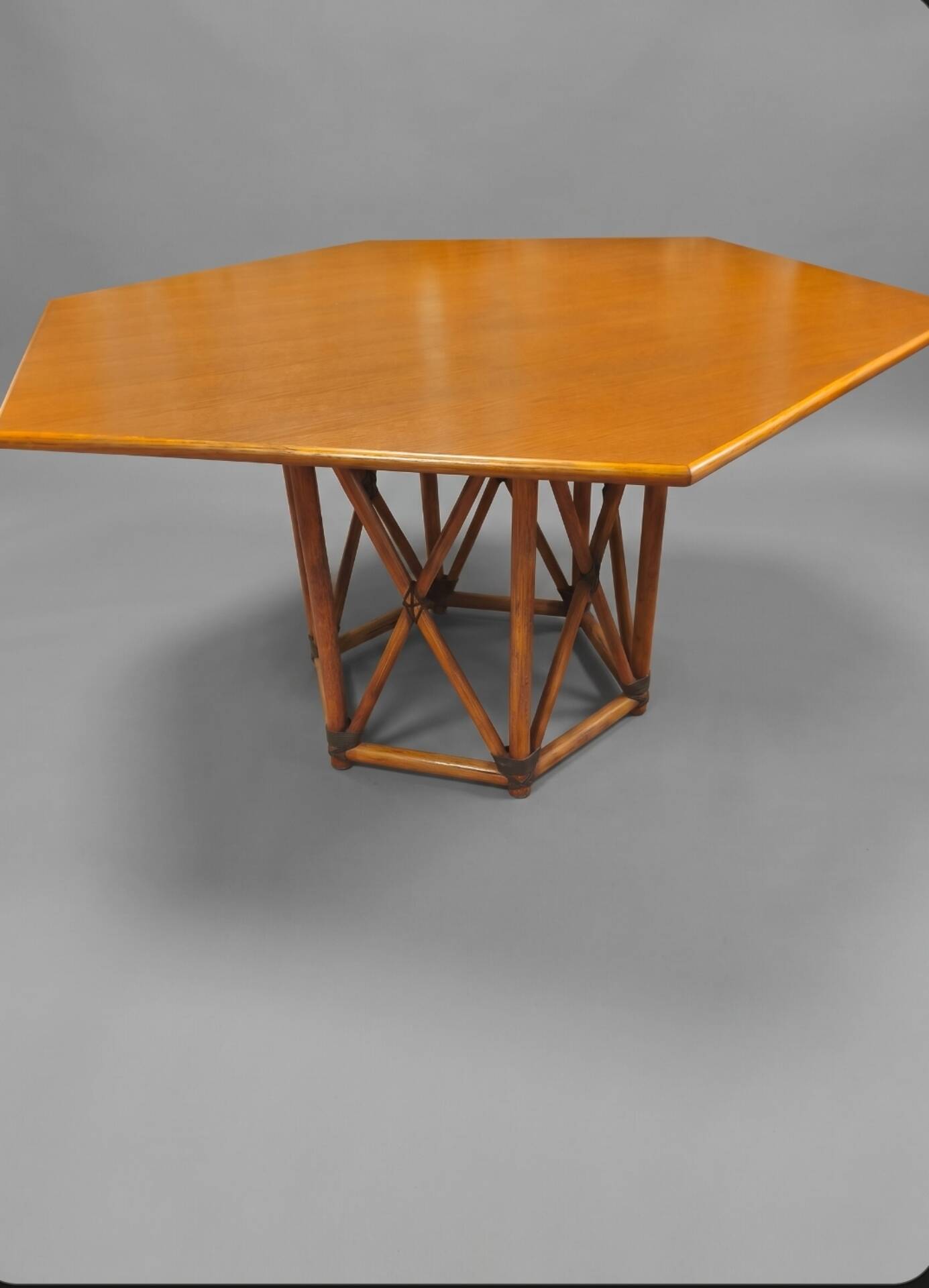 Bamboo dining table by Vivai del Sud, 1970s