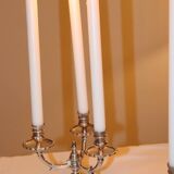 Pair of triangular 3-light candlesticks