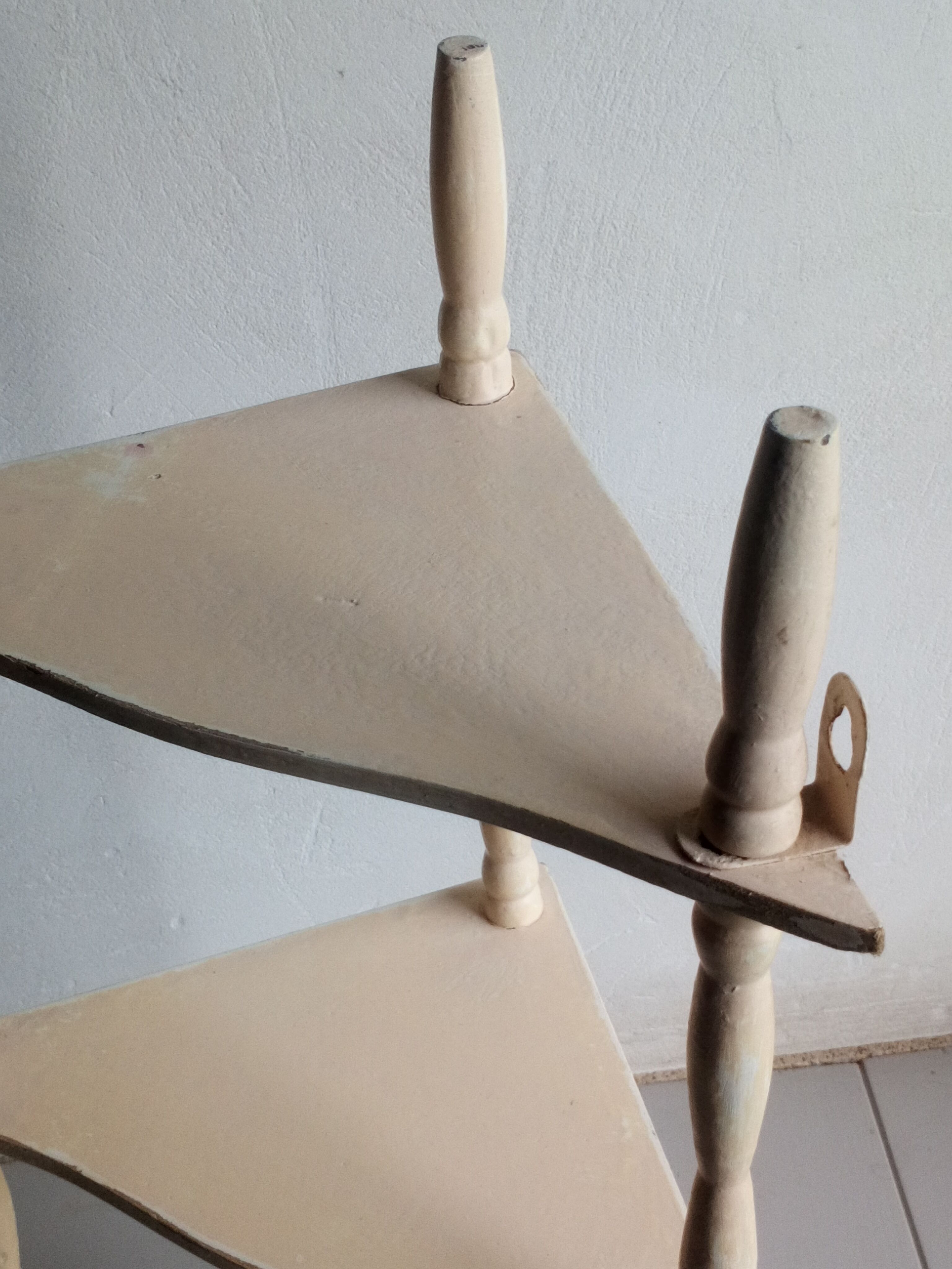 Old corner wall shelf turned wood