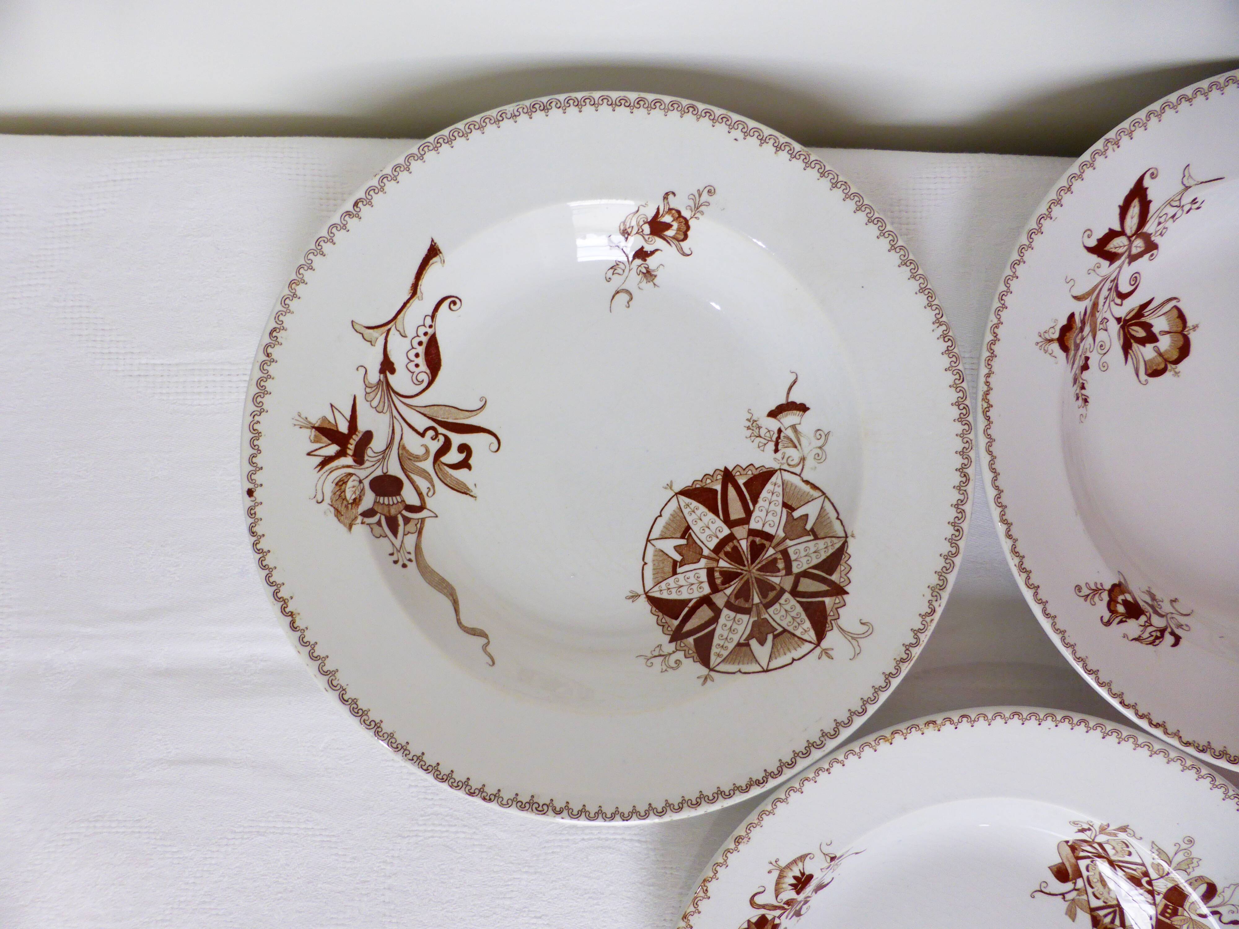 3 deep plates from Sarreguemines, Danish model 210427.
