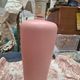 paire de lampes 1970 ceramique rose mat et abat jour blanc cassé  neuf inte