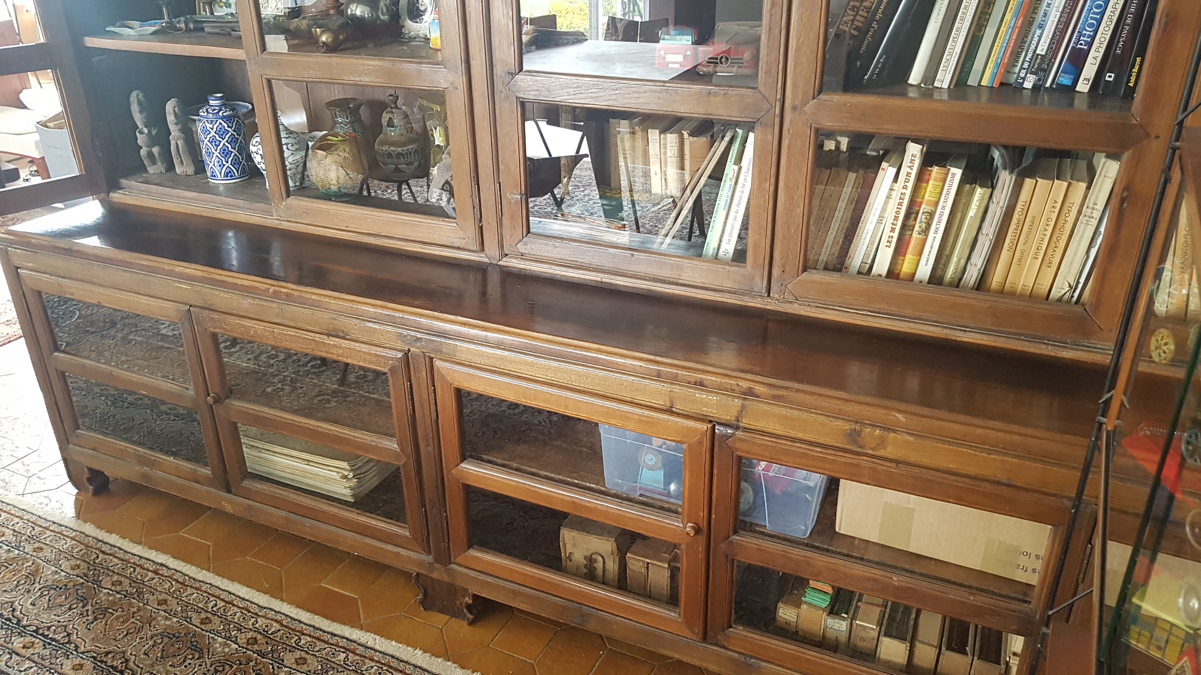 Former walnut pharmacist's furniture 1900