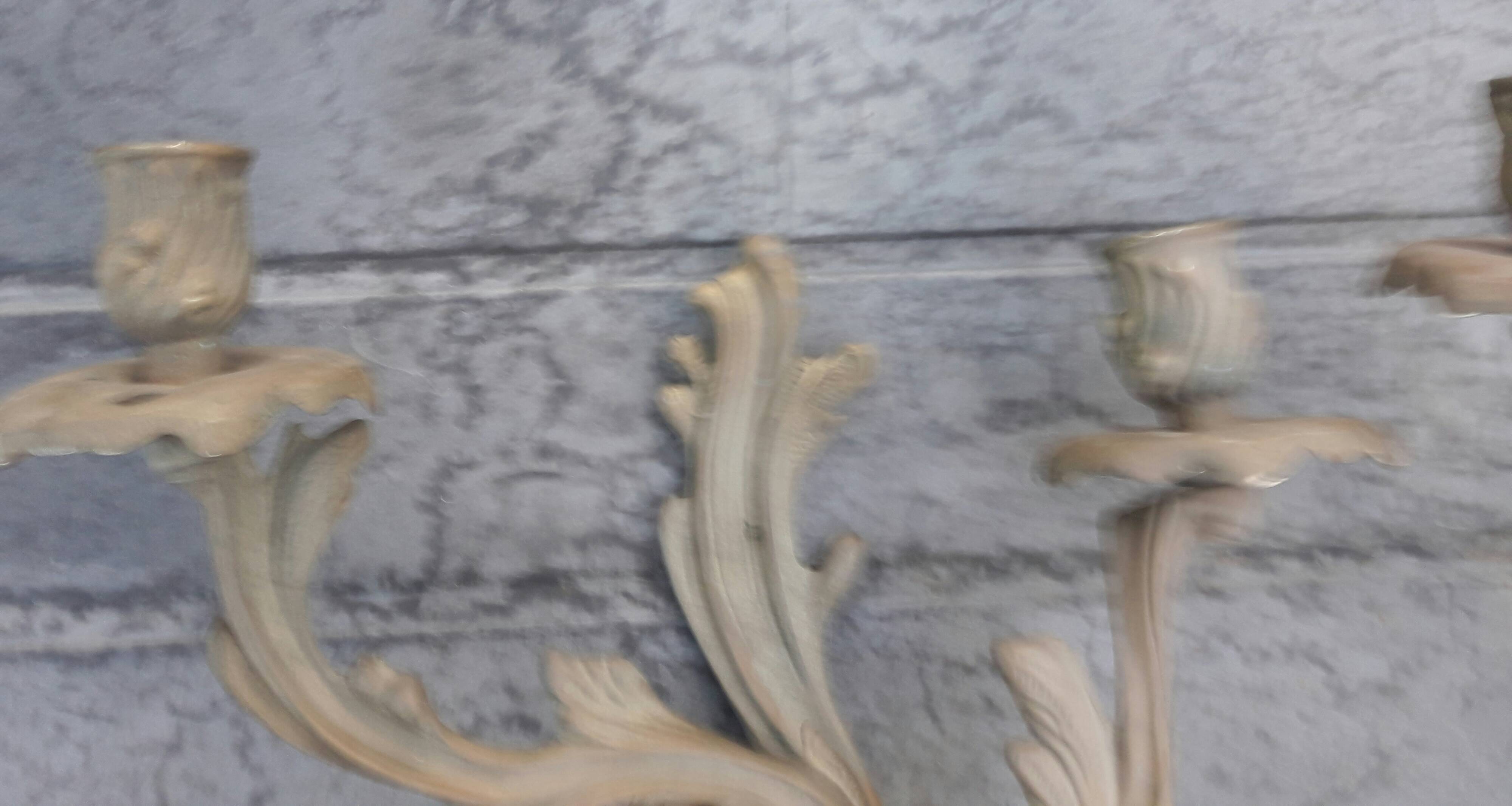 Pair of Louis XV style bronze sconces