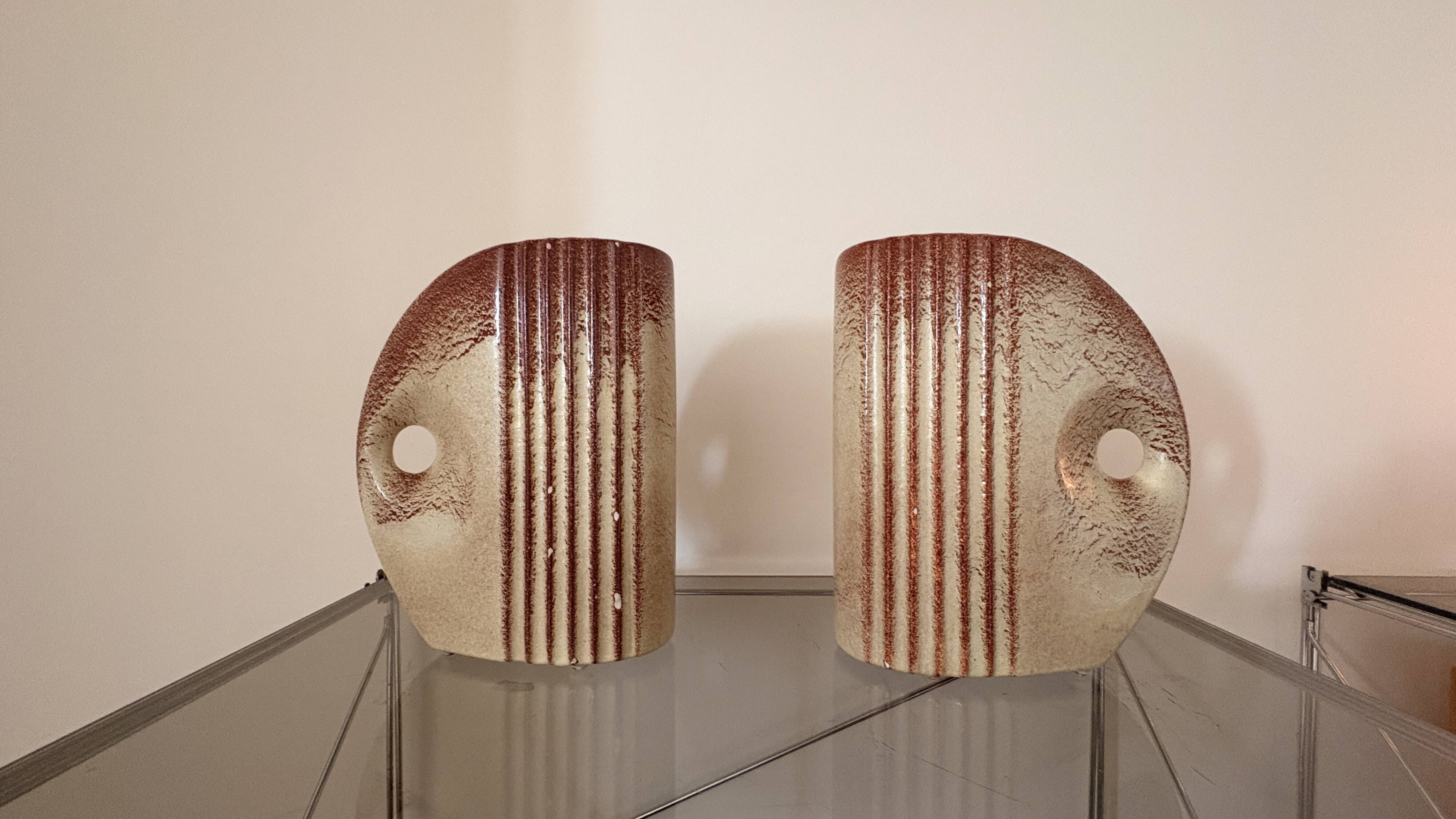 Pair of Bertoncello vases – Italian ceramic – 1970s