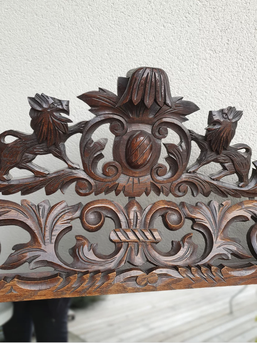 Old wood mirror carved 112x88cm