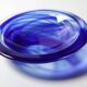 Large Blue Glass Bowl Atoll by Anna Ehrner for Kosta Boda / Sweden / 1990