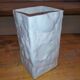 Small vintage Italian square vase, in white ceramic, fossil decoration