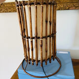 Vintage rattan table lamp