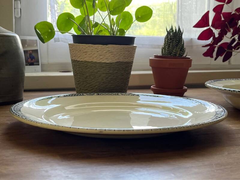 Antique earthenware serving dishes from Salins - Terre de fer