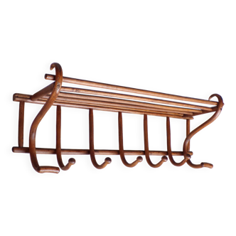 1900 curved wooden coat rack