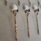 Box of 12 mocha spoons and 1 sugar tongs Ercuis silver metal