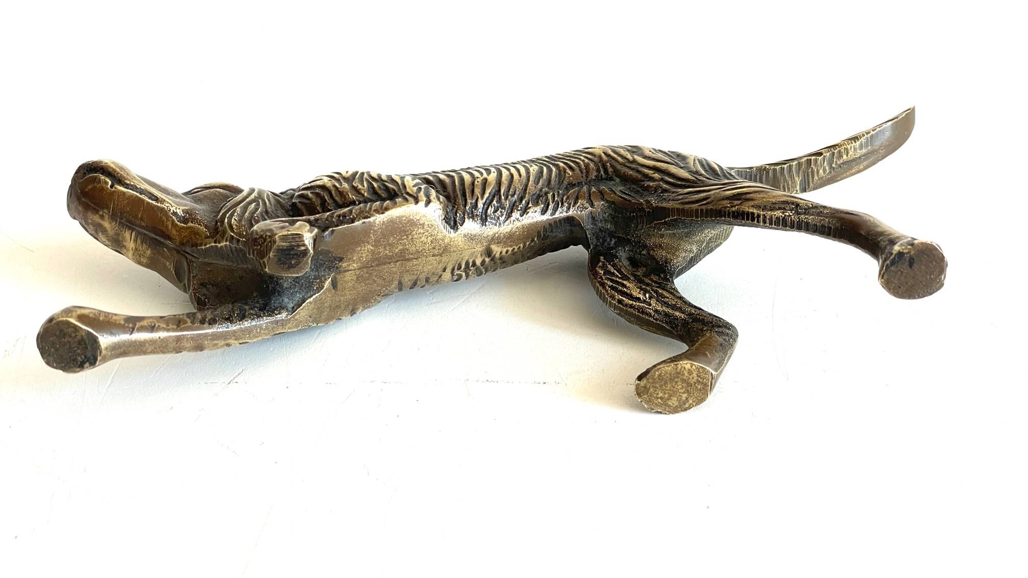 Vintage solid brass decorative dog