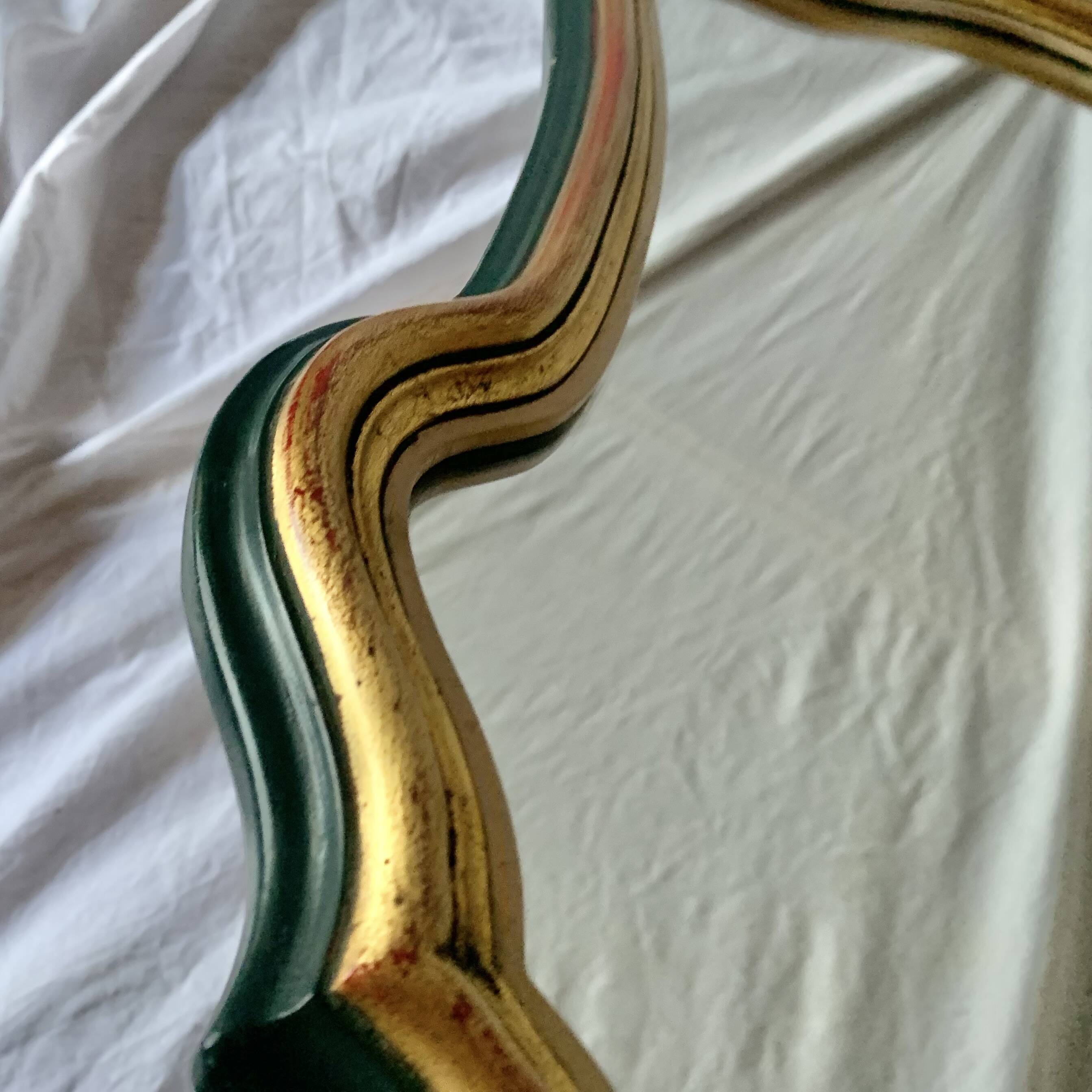 Antique carved gilded wooden mirror - 44 x 82 cm