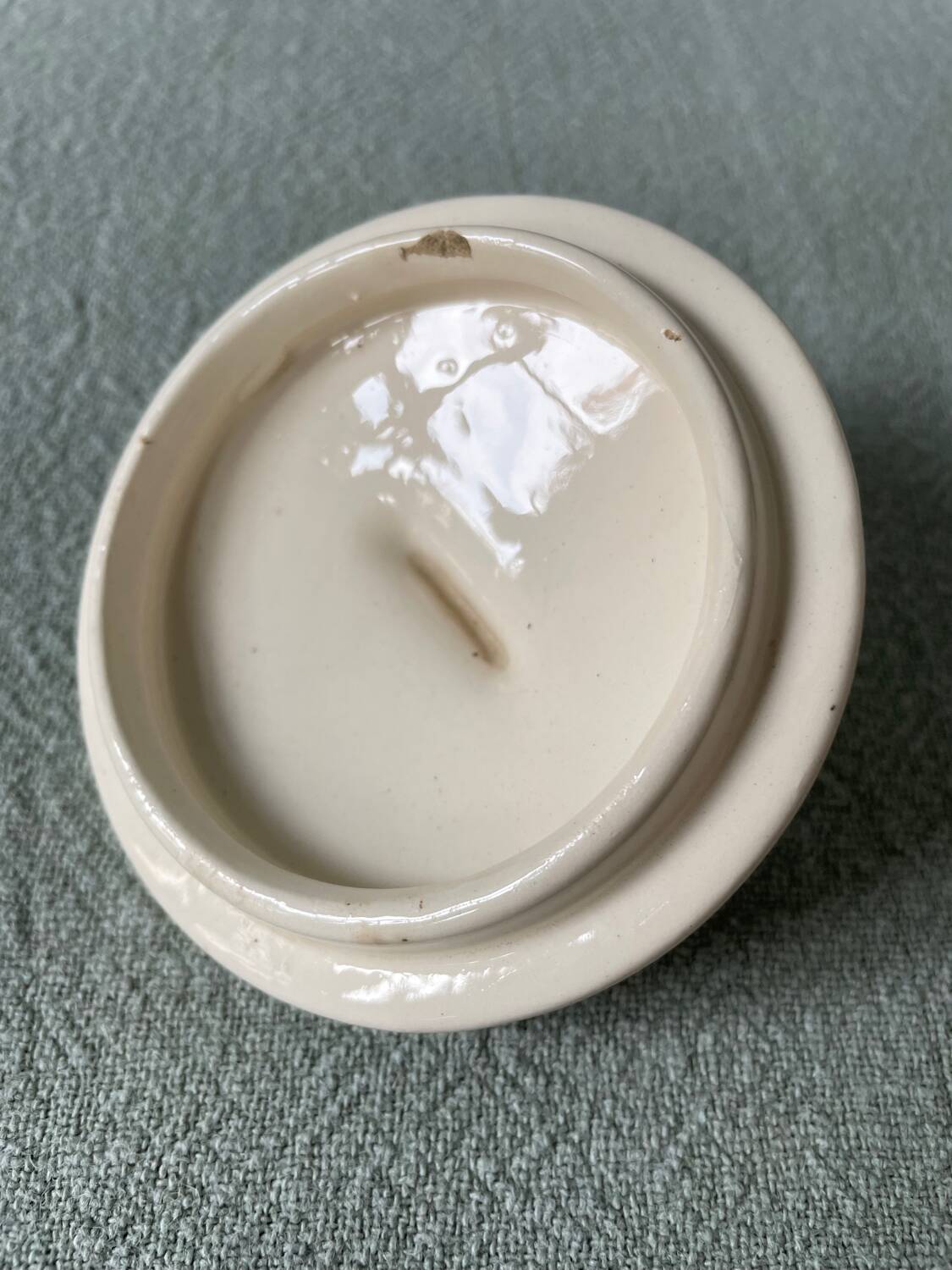 Vintage sugar bowl in half Badonviller porcelain