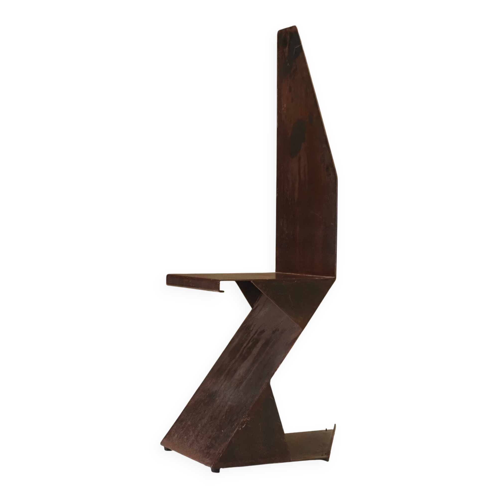 Postmodern sculptural chair in steel, Germany, 1980s