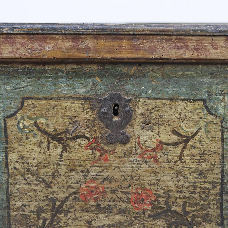 Painted folk art bridal chest 1753