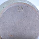 Crackle glaze enamelled stoneware lamp base signed CB LM