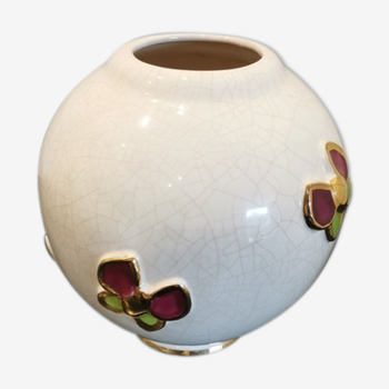 Longwy "papillons" ball vase