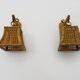 Pair of rattan and cane lantern wall lights. 1950s-1960s