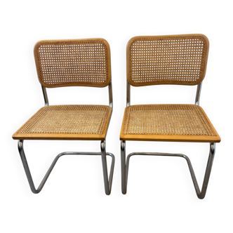 Pair of Cesca chairs by Marcel Breuer b32 Made in Italy
