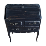 Louis XV style scriaban lacquered black and beige inside